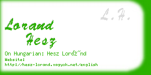 lorand hesz business card